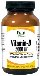 Pure Essence Labs   Vitamin D 5000 IU   30 Vegetarian Capsules