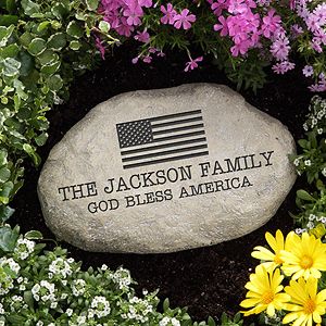 Personalized Garden Stones   American Flag