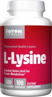 Jarrow Formulas   L Lysine 500 mg.   100 Capsules