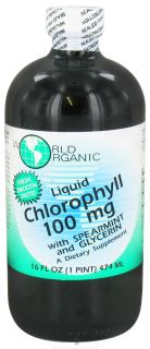 World Organic   Liquid Chlorophyll with Spearmint and Glycerin 100 mg.   16 oz.