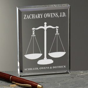 Personalized Scales Of Justice Legal Paperweight