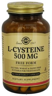 Solgar   L Cysteine Free Form 500 mg.   90 Vegetarian Capsules