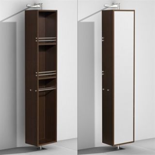 Amare Rotating Floor Cabinet with Mirror by Wyndham Collection   Espresso