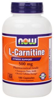 NOW Foods   L Carnitine 500 mg.   180 Capsules