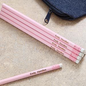 Pink Personalized Pencils for Girls