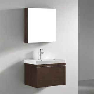 Madeli Venasca 24 Bathroom Vanity with Integrated Basin   Walnut