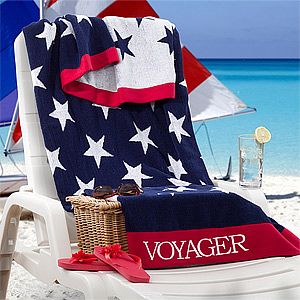 Personalized Beach Towels   Patriotic Stars