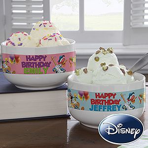 Personalized Disney Birthday Bowls   Mickey Mouse, Donald Duck, Goofy