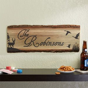 Personalized Rustic Wood Plaque   Hunters Hideaway