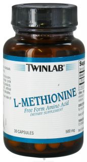 Twinlab   L Methionine 500 mg.   30 Capsules