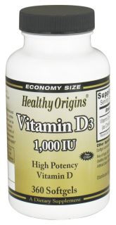 Healthy Origins   Vitamin D3 1000 IU   360 Softgels