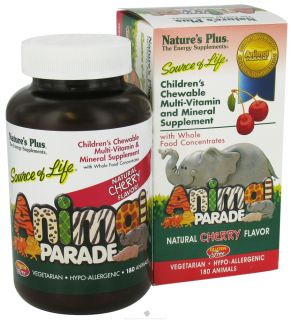 Natures Plus   Animal Parade Childrens Chewable Multi Cherry   180 Chewable Tablets