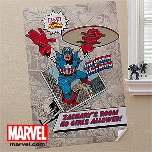 Personalized Marvel Comics Superhero Posters   Spiderman, Hulk, Thor, Captain A