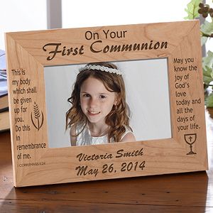 Personalized First Communion Phtoo Frame   Remember This Day   Horizontal
