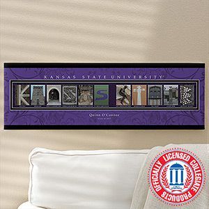Kansas State Personalized Campus Photo Letter Art