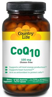 Country Life   CoQ10 100 mg.   120 Vegetarian Softgels