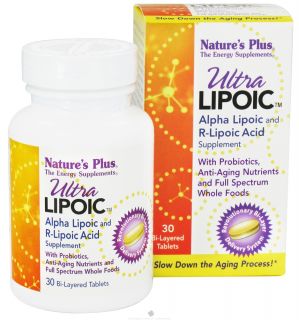 Natures Plus   Ultra Lipoic Alpha Lipoic & R Lipoic Acid Supplement   30 Tablets