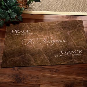 Personalized Family Name Welcome Mat   Peaceful Welcome