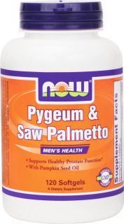 NOW Foods   Pygeum & Saw Palmetto Extract 50/160 mg.   120 Softgels