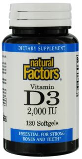 Natural Factors   Vitamin D3 2000 IU   120 Softgels
