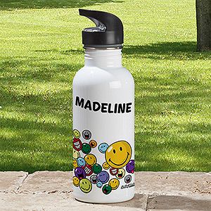 Personalized Water Bottles   Smiley Face