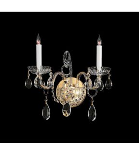 Traditional Crystal 2 Light Wall Sconces in Polished Brass 1122 PB CL S