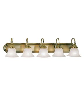 Belmont 5 Light Bathroom Vanity Lights in Antique Brass 1005 01