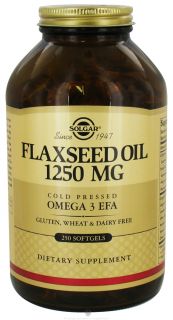 Solgar   Flaxseed Oil Cold Pressed Omega 3 EFA 1250 mg.   250 Softgels