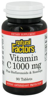 Natural Factors   Vitamin C Plus Bioflavonoids & Rosehips 1000 mg.   90 Tablets
