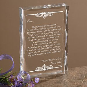 Personalized Keepsake Gifts for Mothers   Dear Mom Poem