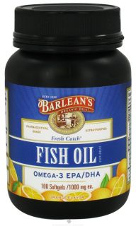 Barleans   Fresh Catch Fish Oil Omega 3 EPA/DHA Orange Flavor 1000 mg.   100 Softgels