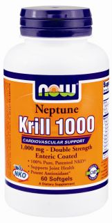NOW Foods   Neptune Krill 1000 Enteric Coated Double Strength 1000 mg.   60 Softgels