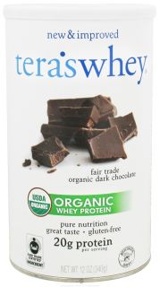 Teras Whey   Organic Grass Fed Whey Protein Fair Trade Dark Chocolate   12 oz.