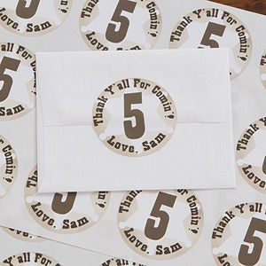 Personalized Cowboy Birthday Stickers