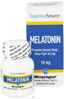 Superior Source   Melatonin Instant Dissolve 10 mg.   100 Tablets