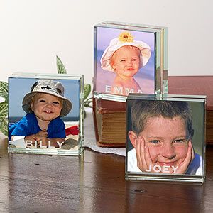 Personalized Mini Glass Block Picture Frames