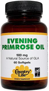 Country Life   Evening Primrose Oil 500 mg.   60 Softgels