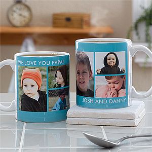 Personalized Photo Coffee Mugs   Picture Perfect 6 Photo Collage