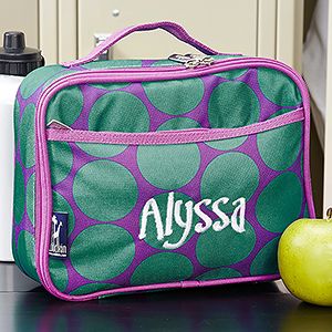 Personalized Girls Lunch Bag   Trendy Polka Dots