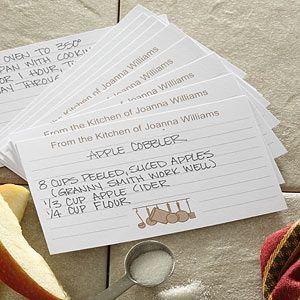 Personalized Recipe Cards   From The Kitchen Of