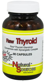 Natural Sources   Raw Thyroid   90 Capsules