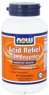 NOW Foods   Acid Relief with Enzymes   60 Chewable Tablets