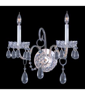 Traditional Crystal 2 Light Wall Sconces in Polished Chrome 1032 CH CL S