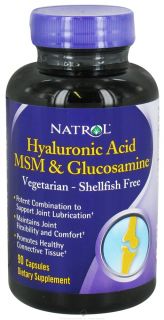 Natrol   Hyaluronic Acid MSM & Glucosamine   90 Capsules
