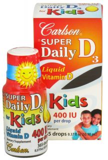 Carlson Labs   Super Daily D3 Liquid Vitamin D For Kids 400 IU   0.37 oz.