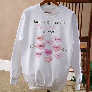 Happiness Personalized Sweatshirt for Mom & Grandma