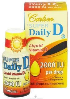 Carlson Labs   Super Daily D3 Liquid Vitamin D 365 Drops 2000 IU   0.38 oz.