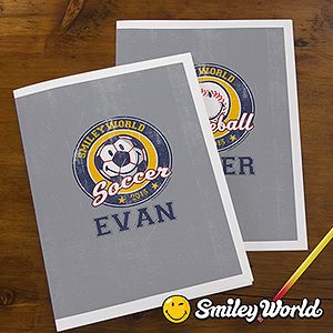 Personalized Kids Folders   Smiley Sports