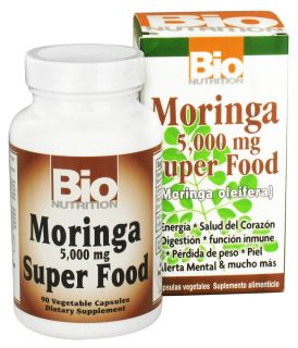 Bio Nutrition   Moringa Superfood 5000 mg.   90 Vegetarian Capsules