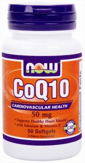 NOW Foods   CoQ10 Cardiovascular Health with Selenium and Vitamin E 50 mg.   50 Softgels
